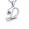 Letter D Diamond Initial Necklace In White Gold With Free Chain Image-2