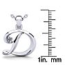 Letter D Diamond Initial Necklace In White Gold With Free Chain Image-5