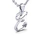 Letter E Diamond Initial Necklace In White Gold With Free Chain Image-2
