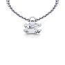Letter E Diamond Initial Necklace In White Gold With Free Chain Image-4