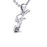Letter F Diamond Initial Necklace In White Gold With Free Chain Image-2
