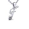 Letter F Diamond Initial Necklace In Sterling Silver With Free Chain Image-2