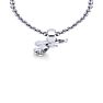 Letter F Diamond Initial Necklace In White Gold With Free Chain Image-4