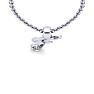Letter F Diamond Initial Necklace In Sterling Silver With Free Chain Image-4
