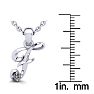 Letter F Diamond Initial Necklace In White Gold With Free Chain Image-5