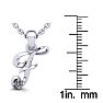 Letter F Diamond Initial Necklace In Sterling Silver With Free Chain Image-5