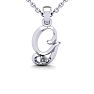Letter G Diamond Initial Necklace In White Gold With Free Chain Image-1