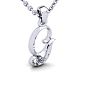 Letter G Diamond Initial Necklace In White Gold With Free Chain Image-2