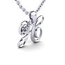 Letter H Diamond Initial Necklace In White Gold With Free Chain Image-2