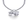 Letter H Diamond Initial Necklace In White Gold With Free Chain Image-4