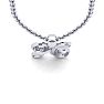 Letter H Diamond Initial Necklace In Sterling Silver With Free Chain Image-4