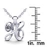 Letter H Diamond Initial Necklace In White Gold With Free Chain Image-5