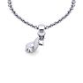 Letter I Diamond Initial Necklace In White Gold With Free Chain Image-4
