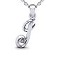 Letter J Diamond Initial Necklace In Sterling Silver With Free Chain Image-1