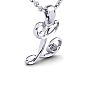 Letter L Diamond Initial Necklace In Sterling Silver With Free Chain Image-2