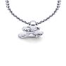 Letter L Diamond Initial Necklace In Sterling Silver With Free Chain Image-4
