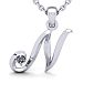 Letter N Diamond Initial Necklace In Sterling Silver With Free Chain Image-1