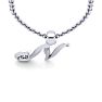 Letter N Diamond Initial Necklace In Sterling Silver With Free Chain Image-4