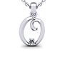 Letter O Diamond Initial Necklace In Sterling Silver With Free Chain Image-1