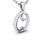 Letter O Diamond Initial Necklace In White Gold With Free Chain Image-2