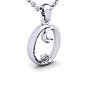 Letter O Diamond Initial Necklace In Sterling Silver With Free Chain Image-2