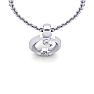 Letter O Diamond Initial Necklace In Sterling Silver With Free Chain Image-4