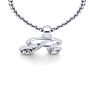 Letter R Diamond Initial Necklace In Sterling Silver With Free Chain Image-4