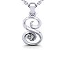 Letter S Diamond Initial Necklace In White Gold With Free Chain Image-1
