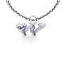 Letter W Diamond Initial Necklace In White Gold With Free Chain Image-4