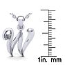 Letter W Diamond Initial Necklace In White Gold With Free Chain Image-5