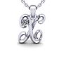 Letter X Diamond Initial Necklace In White Gold With Free Chain Image-1