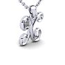 Letter X Diamond Initial Necklace In White Gold With Free Chain Image-2