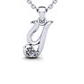 Letter Y Diamond Initial Necklace In White Gold With Free Chain Image-1