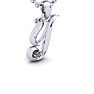 Letter Y Diamond Initial Necklace In White Gold With Free Chain Image-2