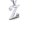Letter Z Diamond Initial Necklace In White Gold With Free Chain Image-2