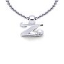 Letter Z Diamond Initial Necklace In White Gold With Free Chain Image-4