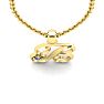 Letter B Diamond Initial Necklace In Yellow Gold With Free Chain Image-4