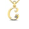Letter C Diamond Initial Necklace In Yellow Gold With Free Chain Image-1
