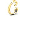 Letter C Diamond Initial Necklace In Yellow Gold With Free Chain Image-2