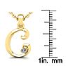 Letter C Diamond Initial Necklace In Yellow Gold With Free Chain Image-5