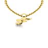 Letter F Diamond Initial Necklace In Yellow Gold With Free Chain Image-4