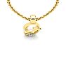 Letter G Diamond Initial Necklace In Yellow Gold With Free Chain Image-4