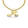 Letter K Diamond Initial Necklace In Yellow Gold With Free Chain Image-4