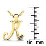Letter K Diamond Initial Necklace In Yellow Gold With Free Chain Image-5