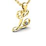 Letter L Diamond Initial Necklace In Yellow Gold With Free Chain Image-2