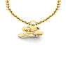 Letter L Diamond Initial Necklace In Yellow Gold With Free Chain Image-4