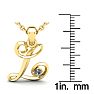 Letter L Diamond Initial Necklace In Yellow Gold With Free Chain Image-5