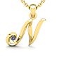 Letter N Diamond Initial Necklace In Yellow Gold With Free Chain Image-1