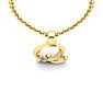 Letter Q Diamond Initial Necklace In Yellow Gold With Free Chain Image-4