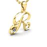 Letter R Diamond Initial Necklace In Yellow Gold With Free Chain Image-2
